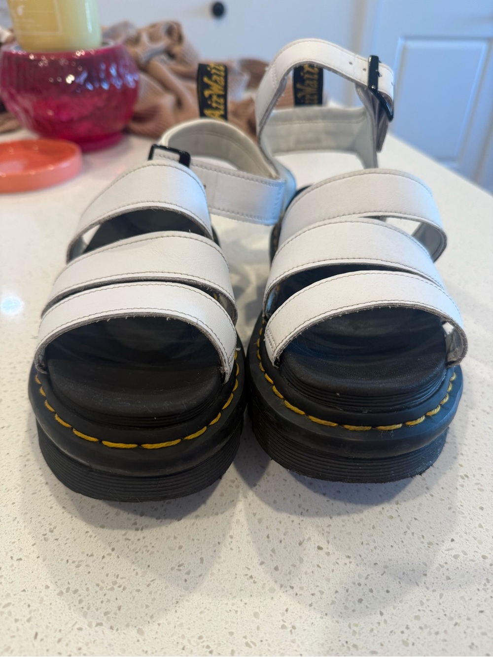 Dr. Martens Blair Platform Triple-Strap Sandals White - Picture 2 of 6